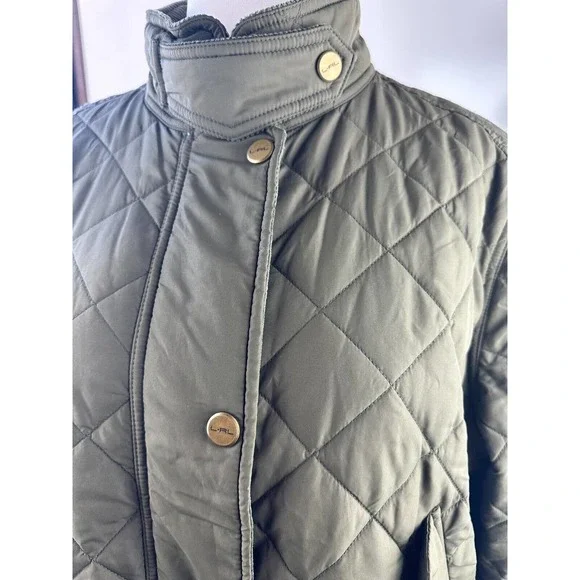 Lauren Ralph Lauren Quilted Barn Field Jacket Coat Zip Snap Green Plus Size 3X - Picture 6 of 15